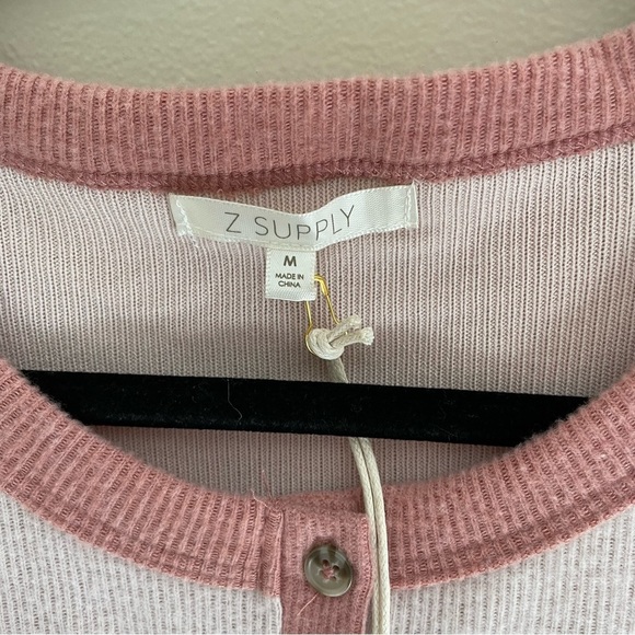 Z Supply Dream Lover Ribbed 3/4 Button Down Top, Size M - Picture 8 of 10